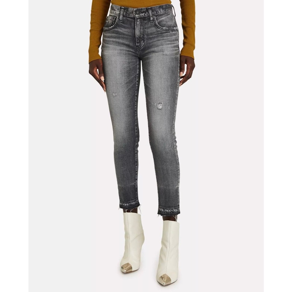 Moussy Vintage MV Cadet Light Black Mid Rise Crop Skinny Jeans
